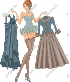  Elegant model with three outfits