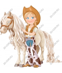 Cowgirl and horse