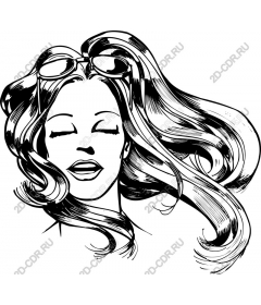 Woman with flowing hair