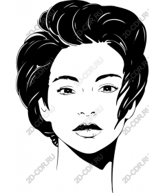 Elegant black and white female face