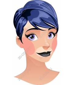  Contemporary character with blue hair