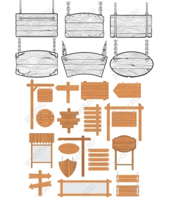 Комплект деревянных вывесок