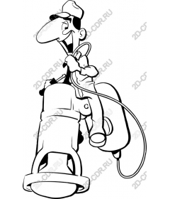 Cheerful worker, managing appliances