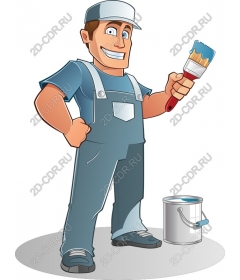 Cheerful artist cartoon