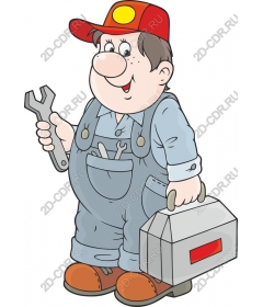 Funny cartoon mechanic