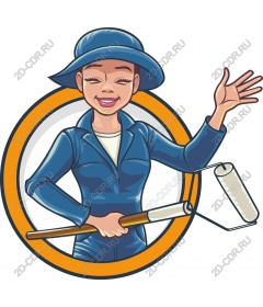 Cheerful woman artist