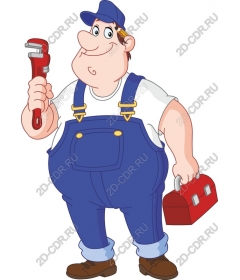 Funny cartoon plumber