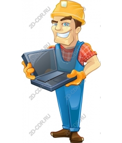  Builder with a laptop