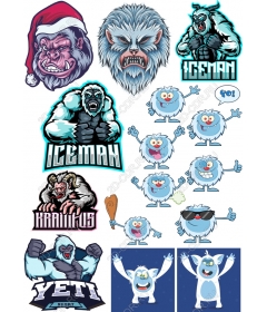 A set of "Yeti and ice creature"