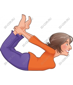  Joyful woman in yoga pose