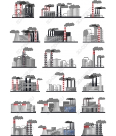 Комплект клипартов промышленного завода