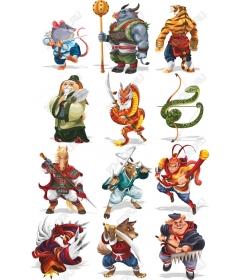 Set "Animal-warriors"