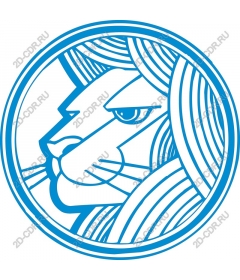 Stylized blue lion