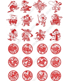 Festive set of clipart with animals