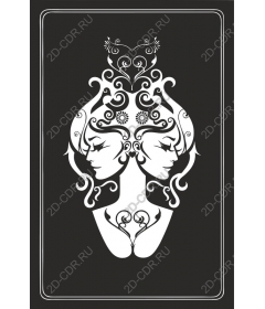 Intricately twisted female face
