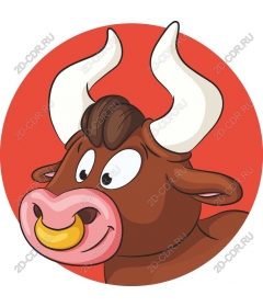 Playful cartoon bull