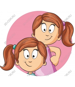 Playful cartoon girls