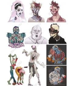 Zombie Bundle - set of cliparts on the theme of Halloween