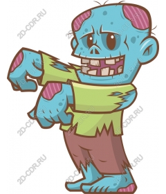 Whimsical cartoon zombie