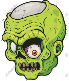  Cartoon Zombie Skull
