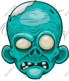  Cartoon Zombie Head
