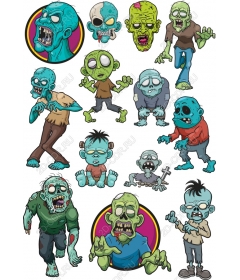Set clipart "Zombie" — 12 bizarre
