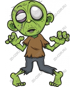 Whimsical cartoon zombie