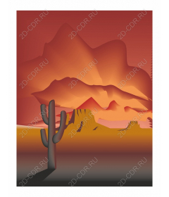Bright desert sunset