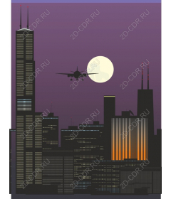  Urban Sunset City Skyline