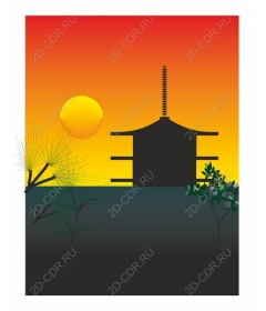  Calm Sunset Pagoda