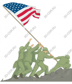  American soldiers raise the flag