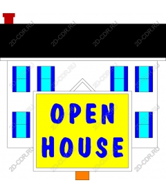 Bright Open House sign