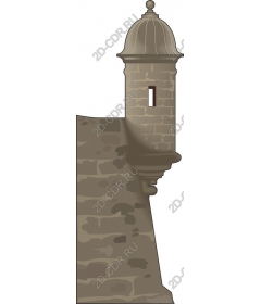  Ancient stone fortification tower