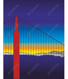 Vivid urban landscape at sunset