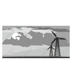 Elegant wind turbine in black and white
