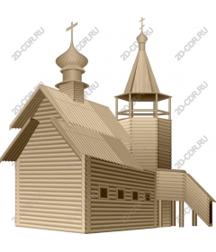 Wooden church in a rustic style