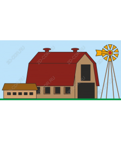  Classic barn and windmill