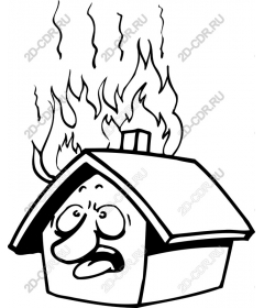  Cartoon House on Fire