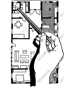 Floor plan, hand-drawn sketch