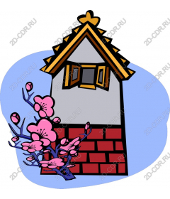 Traditional house with flowers