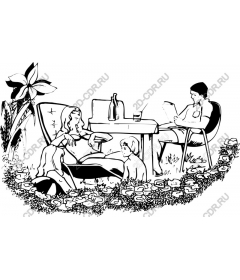 Relaxing family outdoor scene