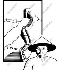  Great Wall of China with a traditional figure