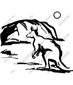  Black and white kangaroo