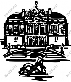 Grand building with a fountain