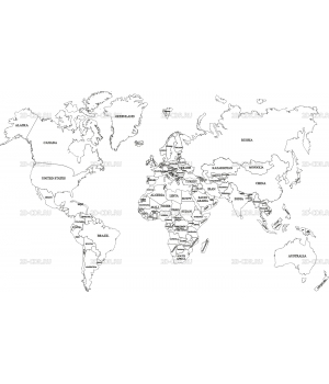 Карта мира на ангийском