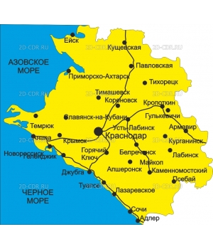 Краснодарский край (карта)