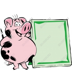  Funny cartoon pig