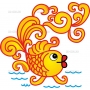 Векторный клипарт «Золотая рыбка (3)»
