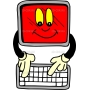 Векторный клипарт «Компьютерщик (233)»