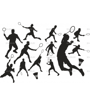 Силуэты теннисистов